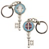 Porte-clés de saint Benoit émaillé H. 6 cm en forme de clés, double face.