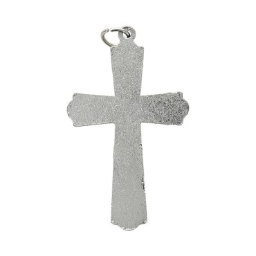 Croix de cou avec Christ en métal couleur argentée H. 4.5 cm