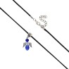 Pendentif ange en verre H. 2.5 cm, avec cordon noir reglable 45 cm. LOT DE 5 ASSORTIS.