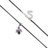 Pendentif ange en verre H. 2.5 cm, avec cordon noir reglable 45 cm. LOT DE 5 ASSORTIS.