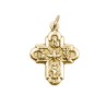 Croix de cou des Saints Protecteurs en métal doré, double face – Hauteur 2,7 cm