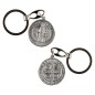 Porte-clés de Saint Benoît en métal style vieil argent – Ø 3,3 cm