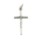 Croix de cou en forme de tube, en métal argenté avec Christ – Hauteur 2,5 cm