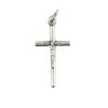 Croix de cou en forme de tube, en métal argenté avec Christ – Hauteur 2,5 cm