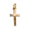 Croix de cou striee en metal couleur doree H. 1,5 cm.