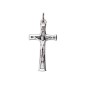 Croix de cou avec Christ en métal couleur argentée H. 3 cm