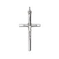 Croix de cou en forme de tube, en métal argenté avec Christ – Hauteur 3,5 cm