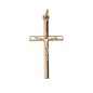 Croix de cou en forme de tube, en métal doré avec Christ – Hauteur 3,5 cm