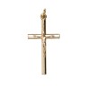 Croix de cou en forme de tube, en métal doré avec Christ – Hauteur 3,5 cm