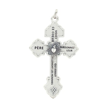 Croix en metal du Pardon Americaine texte en Francais avec notice.