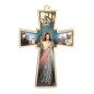 Croix en relief du Christ Miséricordieux en bois compressé, avec image collée – Hauteur 13,5 cm