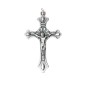 Croix de cou baroque avec Christ, en métal argenté – Hauteur 4 cm