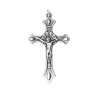 Croix de cou baroque avec Christ, en métal argenté – Hauteur 4 cm