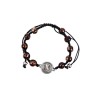 Bracelet dizainier sur corde reglable avec medaille de saint Benoit, Ø 8 mm.