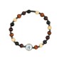 Bracelet sur élastique grains bois couleurs assorties, Ø 8 mm, à personnaliser avec une résine.