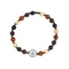 Bracelet sur élastique grains bois couleurs assorties, Ø 8 mm, à personnaliser avec une résine.