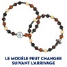Bracelet sur élastique grains bois couleurs assorties, Ø 8 mm, à personnaliser avec une résine.