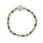 Bracelet dizainier sur elastique grains bois d olivier et hematite Ø 6 mm, a personnaliser avec une resine.