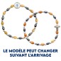 Bracelet dizainier sur elastique grains bois d olivier et hematite Ø 6 mm, a personnaliser avec une resine.