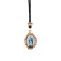 Collier avec cordon, Médaille en bois et résine de la Vierge Miraculeuse avec fermoir.