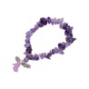 Bracelet sur elastique en pierre naturelle assortie Ø 6 mm avec petit ange - LOT DE 6 ASSORTIS