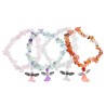 Bracelet sur elastique en pierre naturelle assortie Ø 6 mm avec petit ange - LOT DE 6 ASSORTIS