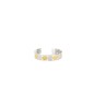 Bracelet manchette medailles de saint Benoit couleur argentee et doree en acier inoxydable, largeur 1,5 cm.