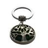 Porte-cles Arbre de vie Ø 2.6 cm avec pierre naturelle assortie, LOT DE 5