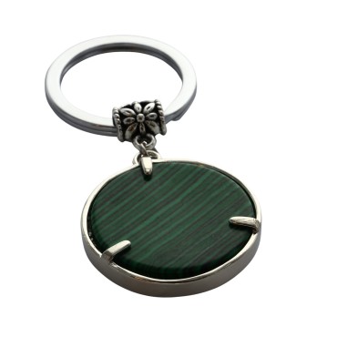 Porte-cles Arbre de vie Ø 2.6 cm avec pierre naturelle assortie, LOT DE 5