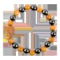 Bracelet dizainier sur élastique pour enfant grains en hématite et bois d'olivier Ø 4 mm, avec croix de Tau.