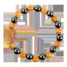 Bracelet dizainier sur --lastique pour enfant grains en h--matite et bois d--039-olivier -- 4 mm- avec croix de Tau-
