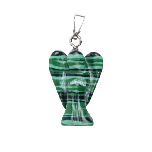 Boite presentoir de 12 pendentifs ange en pierre assortie, H. 2 cm. Prix de l assortiment de 12 anges.