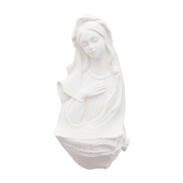 Benitier blanc de la Vierge a suspendre H. 16 cm.