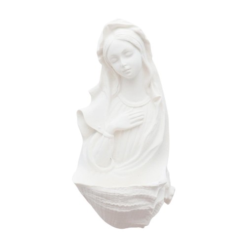 Benitier blanc de la Vierge a suspendre H. 16 cm.