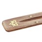 Brûle encens pour bâtonnets en bois imprimé fleur. Longueur 26 x3.5 cm. BOITE DE 4.
