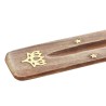 Brûle encens pour bâtonnets en bois imprimé fleur. Longueur 26 x3.5 cm. BOITE DE 4.