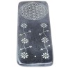 Brule encens pour batonnets en steatite decore fleur de vie Longueur 20 x7.5 cm. Livre en boite individuelle.