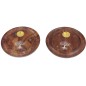 Brûle-encens rond en bois verni Arbre de Vie, pour bâtonnets ou cônes, Ø 10 cm. Boîte de 2.