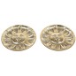 Brûle-encens en laiton doré motif soleil, pour bâtonnets, Ø 8,5 cm. Boîte de 2.