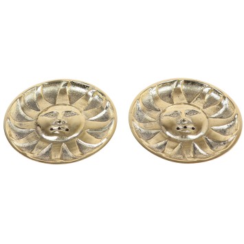 Brûle-encens en laiton doré motif soleil, pour bâtonnets, Ø 8,5 cm. Boîte de 2.