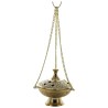 Brûle-encens en laiton ciselé avec chaîne, H 10 cm, Ø 9 cm. Livré en boîte individuelle.