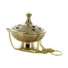 Brûle-encens en laiton ciselé avec chaîne, H 10 cm, Ø 9 cm. Livré en boîte individuelle.