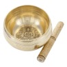 Bol chantant Tibetain traditionnel en laiton interieur decor cisele boudha Ø 12,5 cm, poids 1 Kg