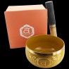 Lot de 7 Bol chantant Tibetain traditionnel en laiton émaillé 7 Chakras Ø 12,5 cm, poids 490 g. - LOT de 7