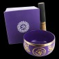 Lot de 7 Bol chantant Tibetain traditionnel en laiton émaillé 7 Chakras Ø 12,5 cm, poids 490 g. - LOT de 7