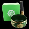 Lot de 7 Bol chantant Tibetain traditionnel en laiton émaillé 7 Chakras Ø 12,5 cm, poids 490 g. - LOT de 7