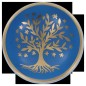 Bol chantant Tibetain traditionnel en laiton émaillé bleu arbre de vie Ø 8,5 cm, poids 450 g.