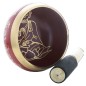 Bol chantant Tibetain traditionnel en laiton emaille rouge Boudha Ø 8,5 cm, poids 450 g.