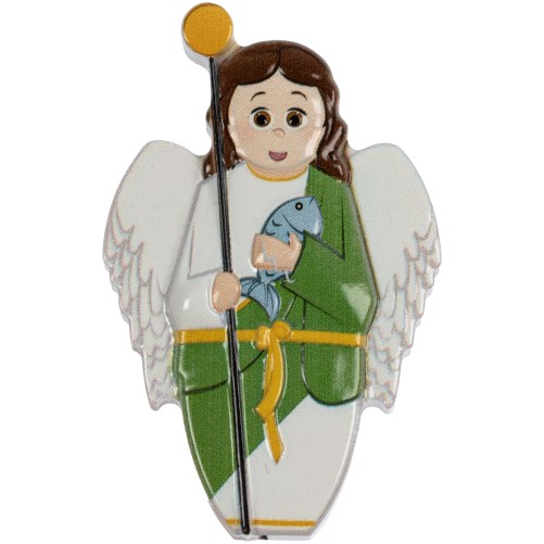 Magnet de Saint Raphaël en relief,  H. 8 x 5 cm.