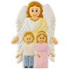 Magnet de L Ange Gardien en relief, H. 8 x 5.5 cm.